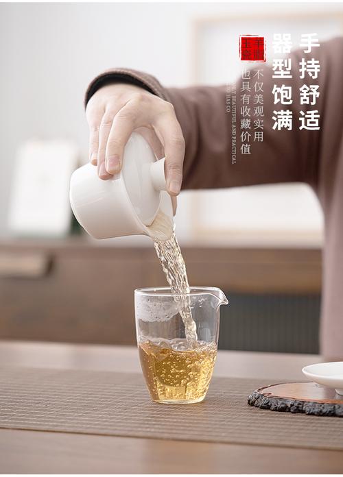 羊脂玉马蹄三才盖碗单个陶瓷手工功夫泡茶器碗不烫手白瓷茶杯茶具